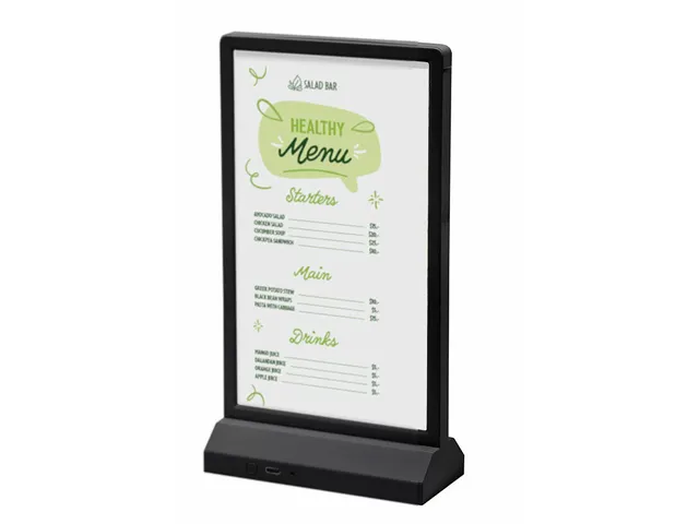 Verlichte Tafelstandaard T-Stand LED Dubbelzijdig DL 99x210mm Zwart