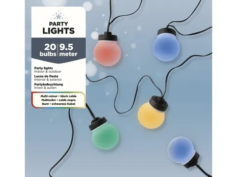 Guirlande Partylight Lumineo LED extérieur 20 boules 950cm assorti