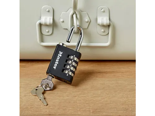 Hangslot MasterLock combi alu + sleutel 40mm zwart