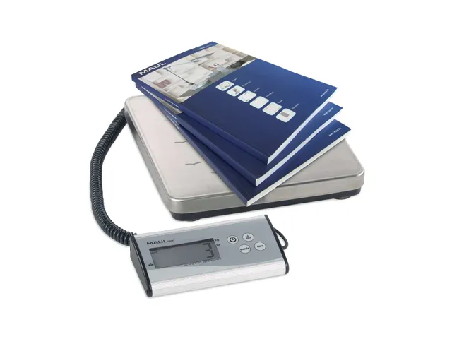 Pèse-paquet MAULcargo 120kg plateau métal 27x27cm + pile 9V argent