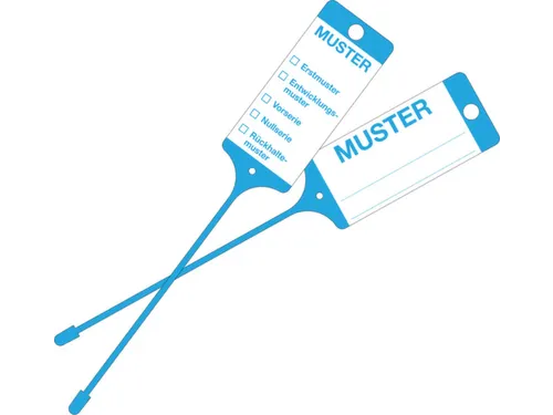 Goederenlabel PP blauw "Patroon" gelijnd