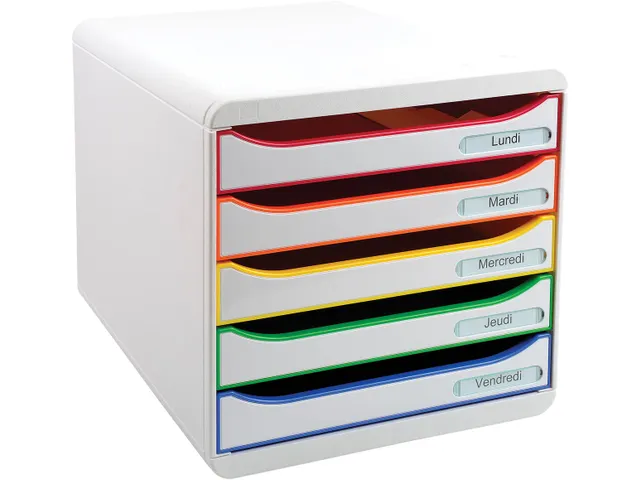 ladenblok Big-Box Plus Classic wit/harlekijn/wit 5 laden A4+