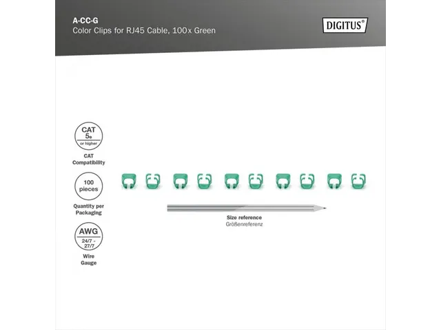 Color CLIPS FOR Patch CABLE - Green