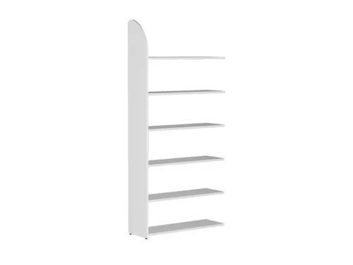Basisveld 2250x1000x325mm 6legborden 1zijpaneel Zonder Achterwand Wit