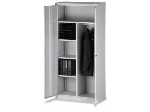 Garderobe-/-Ordnerkast Staalplaat 3 Puntsluiting Kledingstang Grijs
