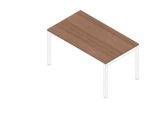 bureau HxBxD 730x1400x800mm blad canaletto-hout 4-voeten wit - 1