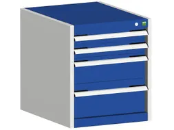 ladekast 600x525x525mm 4laden RAL7035 front RAL5010
