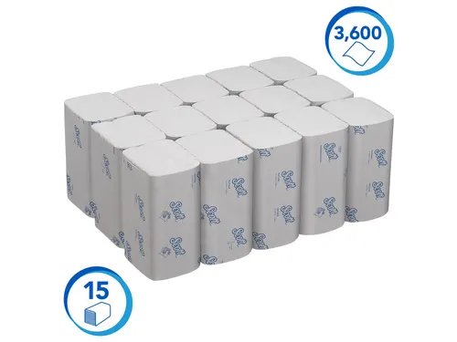Handdoek Scott Essential i-vouw 1-laags 20x32cm 15x240stuks wit 6669