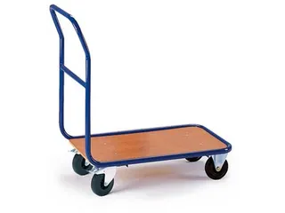 duwbeugelwagen,draagverm. 400kg,laadvl. LxB 1000x700mm,houtplaat - 1
