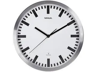 Wandklok MAUL Pilot RC Ø30,5cmx4.5cm aluminium/wit incl.batterij - 2