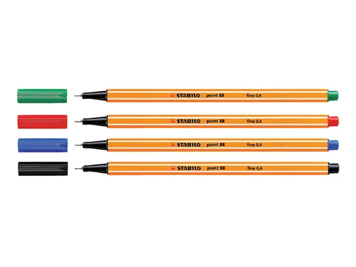 Fineliner STABILO point 88/40 rood 0.4mm