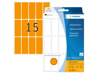 HERMA 2414 Universele etiketten 20x50mm Fluor Oranje 360 stuks - 1