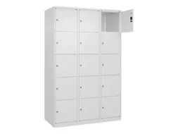 lockerkast,HxBxD 1850x1200x500mm,3x5vakken,vak B 400mm,cil.-slot