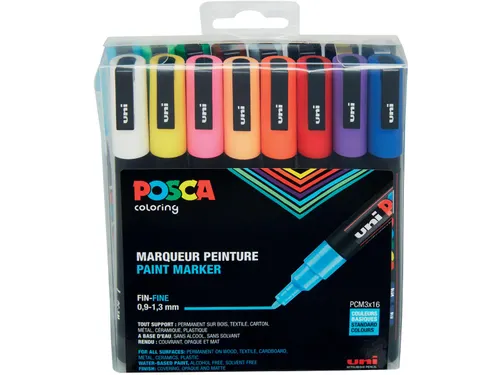 paintmarker PC-3M 16 stuks in geassorteerde kleuren
