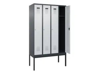 locker,HxBxD 2120x1200x500mm,4vak,vak B 300mm,cil.-slot,voetonderstel - 1