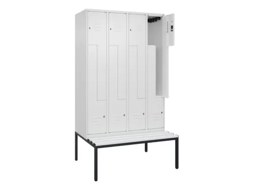 Z-garderobekast,HxBxD 2120x1200x815mm,8vak,vak B 300mm,cil.-slot