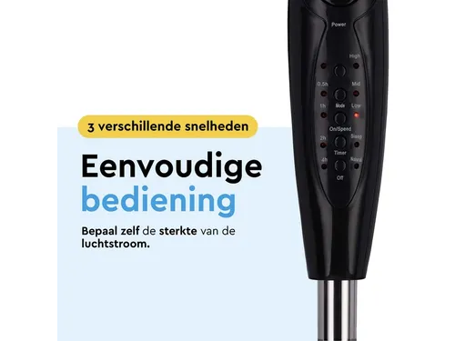 Statiefventilator BRASQ met remote Ø 40cm zwart
