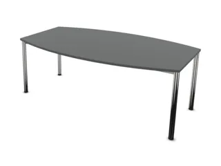 vergadertafel,HxBxD 740x2000x1200mm,vatvormig,MS-donkergrijs - 3