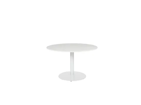 Linesto Vergadertafel Vaste Hoogte 120cm Rond Grijs 25mm Wit
