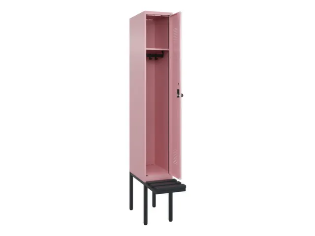 locker met bank,HxBxD 2120x300x815mm,1vak,vak B 300mm,draaigrendel