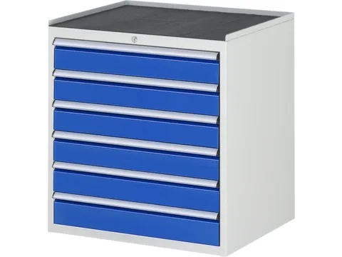 ladekast 825x770x650mm 6laden cilinderslot RAL7035 RAL5010 metaal