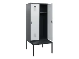 locker met bank,HxBxD 1950x800x815mm,2vak,vak B 400mm,draaigrendel