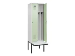 locker met bank,voor scheiding van kleding,HxBxD 2120x600x815mm,2vak