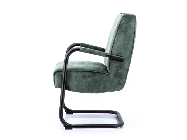 Luxe Vergaderstoel Dunton Hunter Velours Zwart Sledeframe