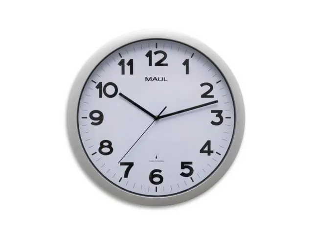 Wandklok MAUL Step RC Ø40x5cm zilver kunststof frame incl.batterij