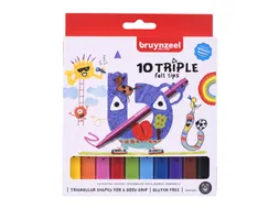 Viltstift Bruynzeel Kids Triple assorti 10 stuks