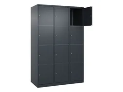 lockerkast,HxBxD 1850x1200x500mm,3x4vakken,vak B 400mm,cil.-slot