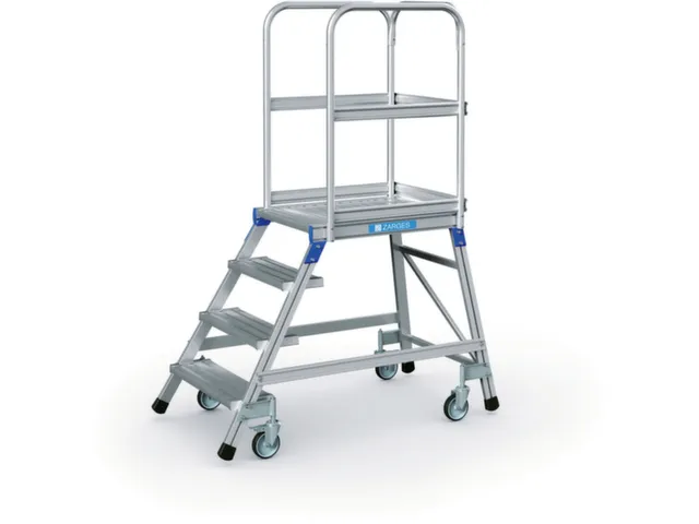 Escalier Mobile Aluminium Estrade Hxlxp 960x600x800mm 4marches En Alum