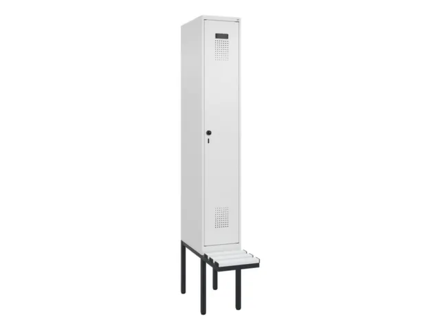 locker met bank,voor scheiding van kleding,HxBxD 2120x300x815mm,1vak