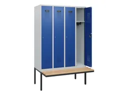 locker met bank,HxBxD 1950x1200x815mm,4vak,vak B 300mm,cilinderslot