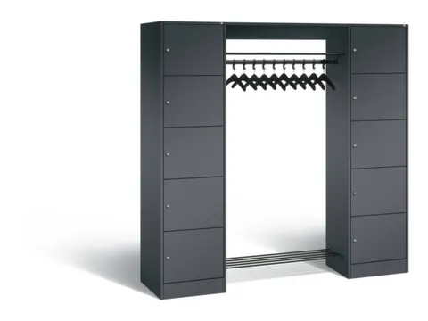 locker met kapstok,HxBxD 1950x1870x480mm,romp RAL7016,front RAL7016