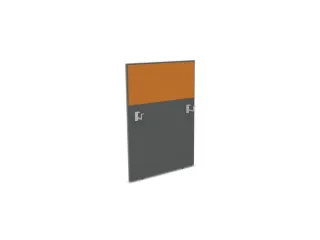 baliepaneel,v. bureau,aanbouw links,B 800mm,MS-donkergrijs,BN3005-geel - 1