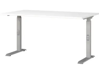 In hoogte verstelbaar bureau,HxBxD 680-910x1400x800mm,blad wit - 1