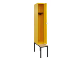 locker met bank,HxBxD 2120x300x815mm,1vak,vak B 300mm,draaigrendel - 2
