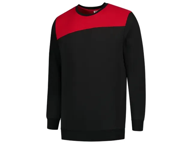 Tricorp 302013 Bicolor naden sweater rood/zwart maat L