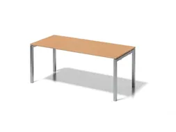 bureau HxBxD 740x1800x800mm blad beuken 4-voeten zilverkleurig