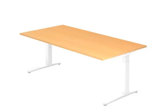 In hoogte verstelbaar bureau,HxBxD 680-850x2000x1000mm,blad beuken