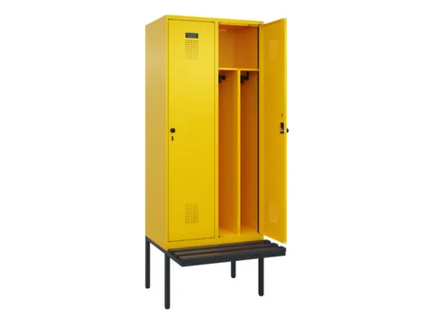 locker met bank,voor scheiding van kleding,HxBxD 2120x800x815mm,2vak