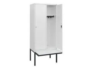 locker met bank,HxBxD 1950x800x815mm,2vak,vak B 400mm,cil.-slot - 2