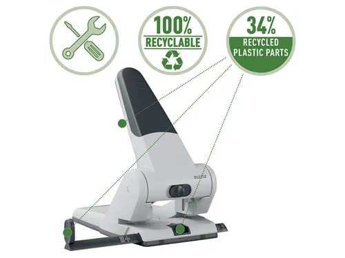 Perforator Leitz 5180 Heavy Duty 2-gaats 65vel Zilver
