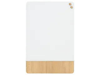 Glasmagneetbord Naga 60x80cm wit/eiken afgeronde hoeken - 1