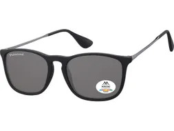 Zonnebril Montana met smoke gepolariseerd glas en metalen pootje zwart