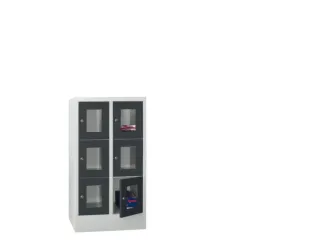 lockerkast,HxBxD 1187x600x500mm,2x3vakken,RAL7035,front RAL7016 - 3
