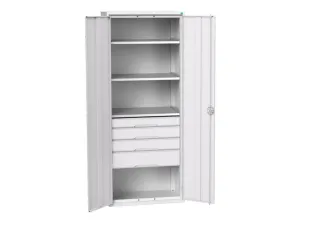 universele kast,HxBxD 2000x800x550mm,3xStalen bodem,4lade(n) - 1