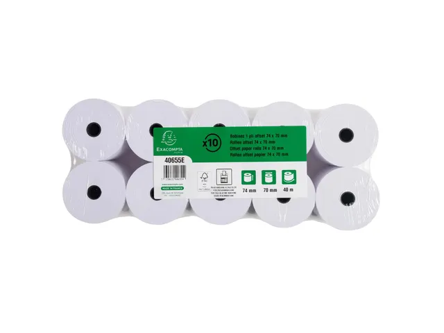 Rekenmachine Rol 74x70x12x44 1 laag offset extra wit 60 Gram Wit