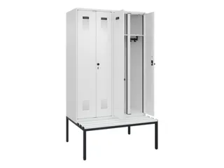 locker met bank,voor scheiding van kleding,HxBxD 2120x1200x815mm,4vak - 1